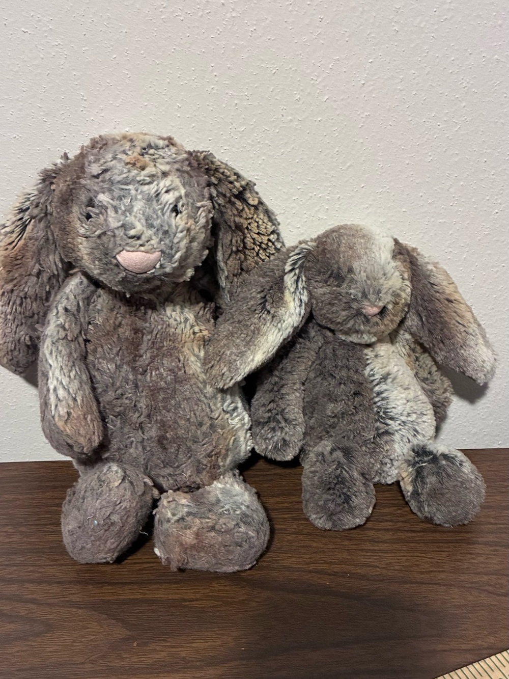 jellycat woodland bunny rabbits lot of 2 small and medium plush